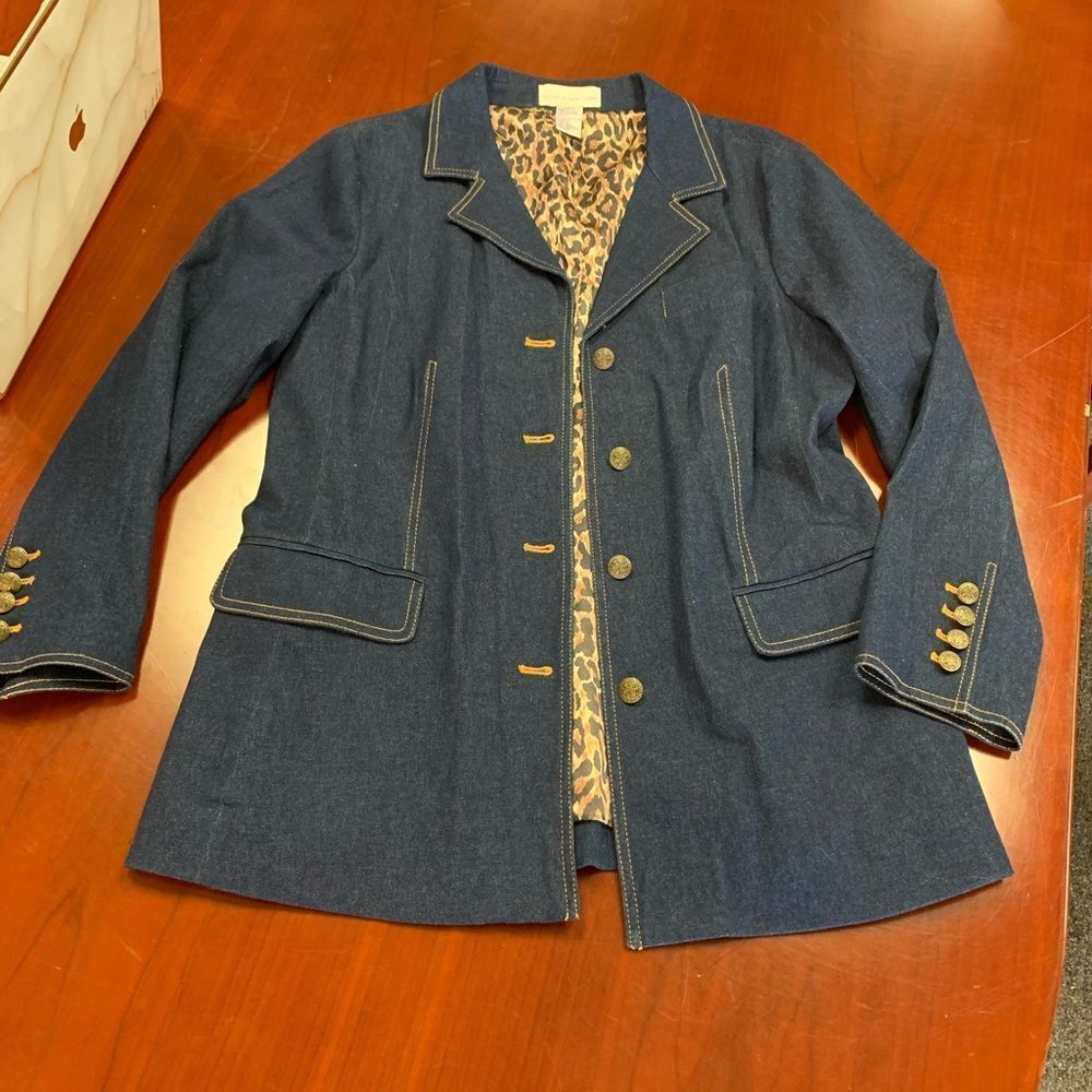 Susan Graver Retro Denim Jacket sz S EUC
